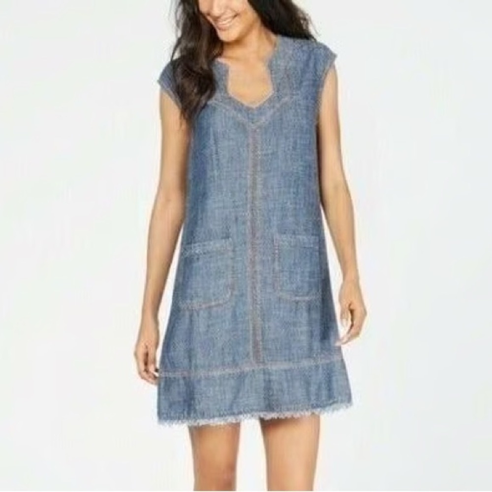 Trina Turk Chambray Shift Dress